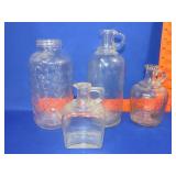 4 Glass Bottles / Jars