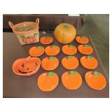 Lot of Fall Glassware & Decor