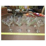 8 Handblown Margarita Glasses