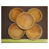 5 Wood Bowls - 6'