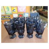 12 Fostoria Virginia Dark Blue Tea Glasses