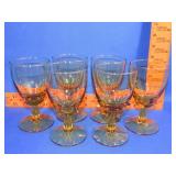 Set of 6 Amber Glasses