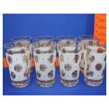 Set of 8 Golden Frosted High Ball Glasses