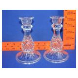Pair of Glass Candle Holders