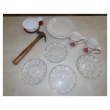 Table Lot w/ Glassware & Hammer
