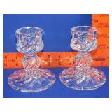 Pair of Glass Candle Holders
