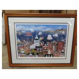 Framed Annapolis Harbor Folk Art Print