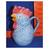 Spongeware Style Rooster Pitcher