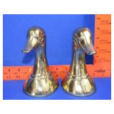Pair of Brass Duck Head Book Ends