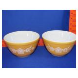 2 Pyrex Butterfly Gold Mixing Bowls - #401