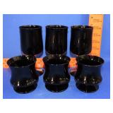 6 Black Amethyst Glasses