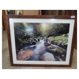 Framed Mountain Stream Print - 30x24