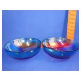 2 Carnival Glass Bowls - 8"