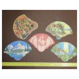 5 Antique Advertising Hand Fans