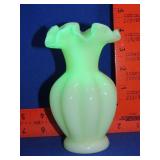 Fenton Uranium Melon Vase