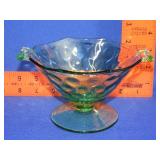 Heisey Moonglean Green Footed Mayonnaise Bowl