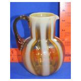 Amber Art Glass Pitcher