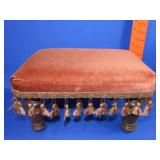 Velvet Top Footstool w/ Tassels