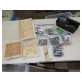 Table Lot w/ Hardware, Plastic Tool Box & Misc