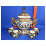 German Stoneware Pottery Tureen Set