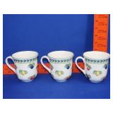 3 Villeroy & Boch French Garden Floeurence Mugs