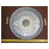 Round Metal Sunflower Tray - 18"