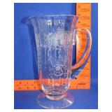 Etched Glass Pitcher