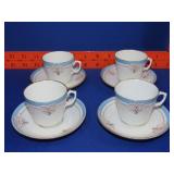 4 China Cups w/ Saucers