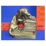 Brass Finish Metal Dog Bookend