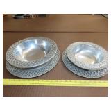 4ps of Wilton Armetale Basket Weave