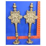 Pair of Metal Gold Gild Wall Candle Holders