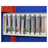 Set of Vintage Mirrored Place Card Holders