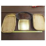 Lot of Bamboo Style & Other Trays