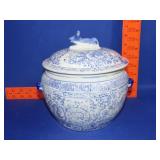 Blue & White Jar w/ Lid