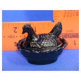 Boyd Black Amethyst Hen On Nest - 2.5"