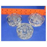 3 Glass Flower Frogs - 1 Has a Chip