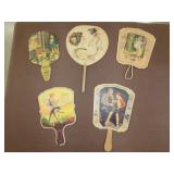 5 Antique Advertising Hand Fans