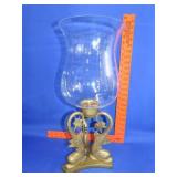 Brass Base Hurricane Lamp - 20"