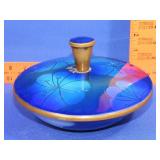 Signed Winter Enamel Bowl w/ Lid