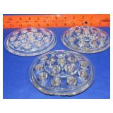 3 Glass Flower Frogs - 1 Has a Chip