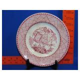 J. Meir & Son Bamboo Red Transferware Plate - 8"