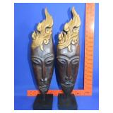 Pair of Decorative Wood Masks