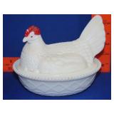 Westmoreland Milk Glass Hen on Nest - 7 1/2"