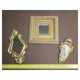 3 Gold Guilded Wall Mirrors