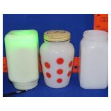 3 Vintage Glass Shakers