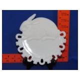 Westmoreland Milk Glass Lucky Bunny Plate