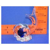 Art Glass Whale Paperweight
