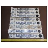 8 Railroad MIlls Snuff Tin Signs