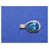 Aquamarine/Blue Topaz 10k Gold Pendant - 3g