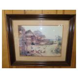 Feeding The Chickens by Ernest Walbourn Print